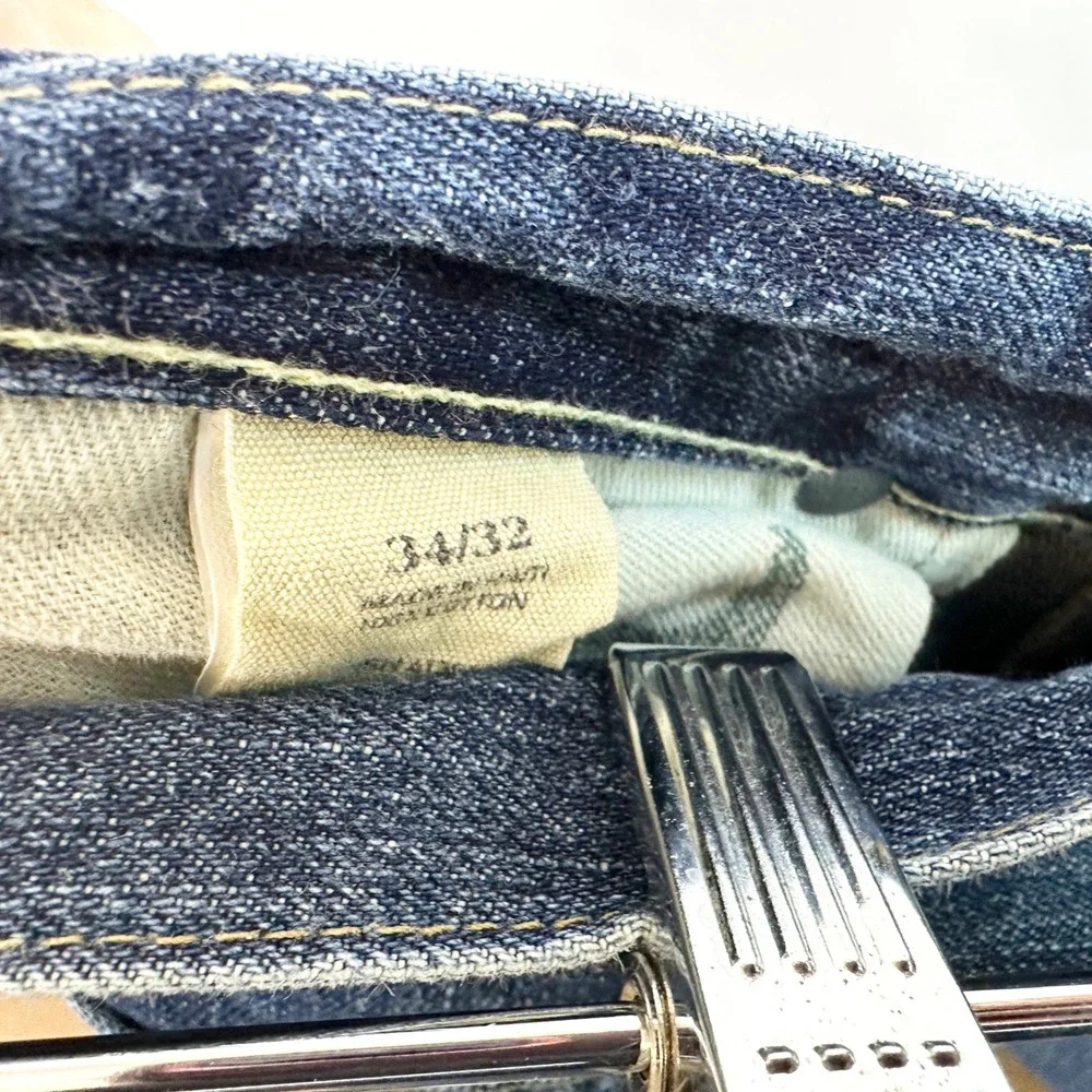 Polo Ralph Lauren Mens 34x32 Jeans Straight Leg Medium Wash Blue Denim Logo 1764